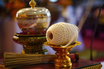 Saisila is a white thread tied into a lump for monks used in various ceremonies in Thailand.