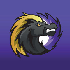 STALLION MASCOT FOR ESPORT LOGO TEMPLATE VECTOR ILLUSTRATION