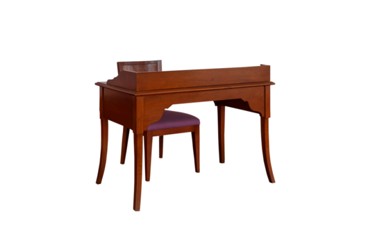 Vintage wooden office desk and chair.