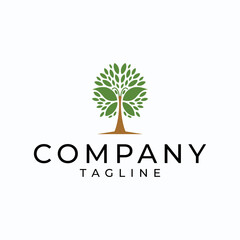 Logo design a combination of a tree with dense leaves and a butterfly