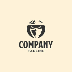 Logo design combination of cowboy shadow and shield in a circle.