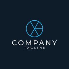 Abstract line logo design forming a pie chart.