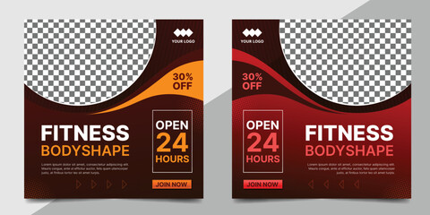 Sport square banner template. Promotional banner for social media post.