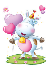 Vache enfant amour rigolote