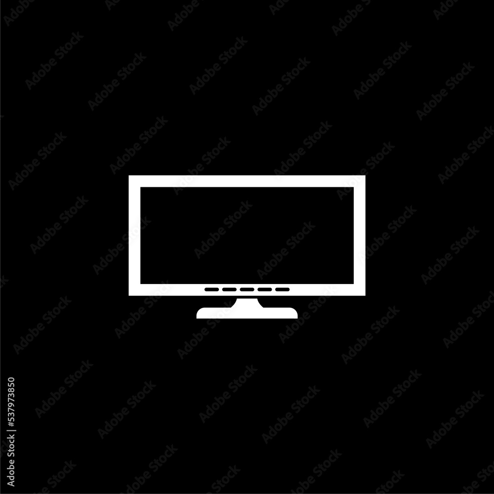 Poster computer monitor screen icon isolated on dark background
