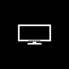 Computer monitor screen icon isolated on dark background