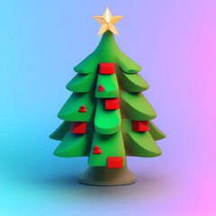 Obraz premium 3d christmas tree, simple background