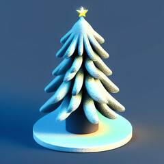 3d christmas tree, simple background