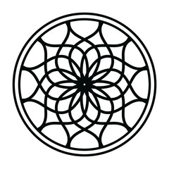Fototapeta premium Black mandala, luxury ornamental mandala design background, mandala design, Mandala pattern Coloring book Art wallpaper design, tile pattern, greeting card, Black and White Mandala 