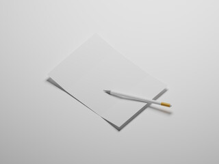 Flyer, poster, letterhead mockup 3d rendering 