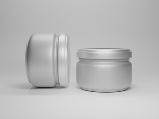 Cosmetic cream jar mockup 3d rendering  