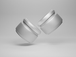 Cosmetic cream jar mockup 3d rendering  