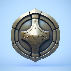 3d shield art, simple background