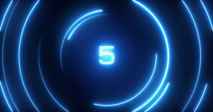 Neon bright glowing countdown timer from 10 to 0.
Images of digital, science fiction, near future, etc.