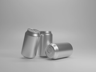 Almunium can mockup 3d rendering. 3D Illustration 