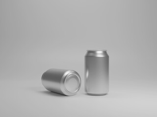 Almunium can mockup 3d rendering. 3D Illustration 