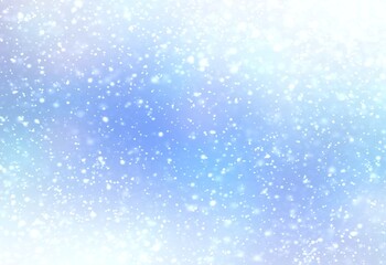 Fototapeta na wymiar Snowfall light blue background textured. Winter sky airy abstract illustration.
