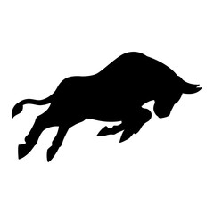 bull fighting logo silhouette isolated 