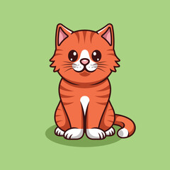 Cute cat sitting cartoon illustration
