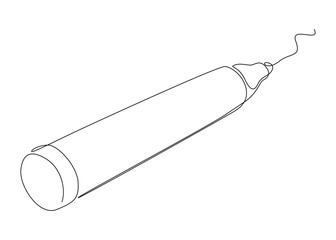 One continuous line drawing of whiteboard marker. Thin Line Illustration vector concept. Contour Drawing Creative ideas.