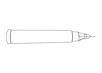 One continuous line drawing of whiteboard marker. Thin Line Illustration vector concept. Contour Drawing Creative ideas.