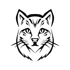 black egyptian cat head vector illustration, perfect for logos, icons, mascots, cat lovers, children's clothes, children's books, etc.