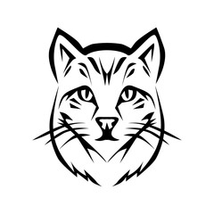 black egyptian cat head vector illustration, perfect for logos, icons, mascots, cat lovers, children's clothes, children's books, etc.