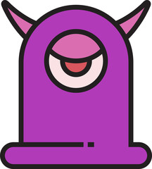 funny cartoon monster character icon