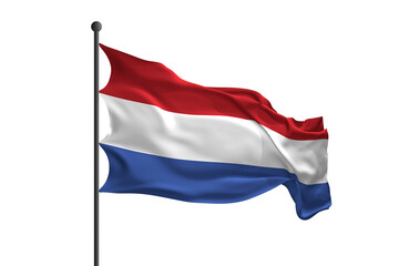 Waving flag of Netherlands. 3D rendering illustration.
