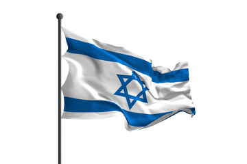 Waving flag of Israel. 3D rendering illustration.