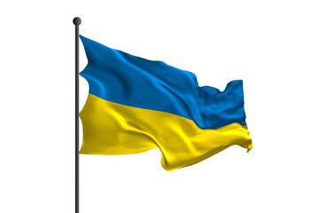 Waving flag of Ukraine. 3D rendering illustration.