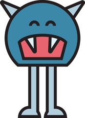 funny cartoon monster character icon