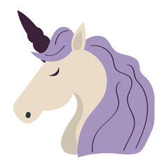 head unicorn with purple mane