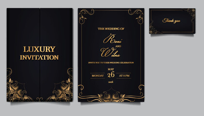 luxury Elegant wedding invitation card set