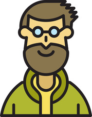 beard man character avatar illustration