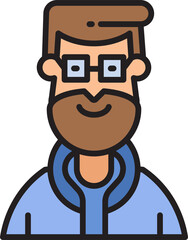 beard man character avatar illustration