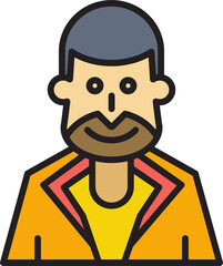 beard man character avatar illustration