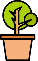 houseplant in plant pot icon illustration