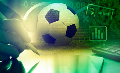 business in football club and soccer team manager, online sport betting concept