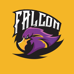 FALCON MASCOT FOR ESPORT LOGO TEMPLATE VECTOR ILLUSTRATION