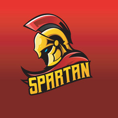 SPARTAN SOLDIER MASCOT FOR ESPORT LOGO TEMPLATE VECTOR ILLUSTRATION