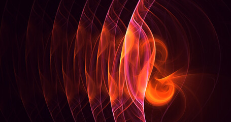 3D rendering abstract multicolor fractal light background