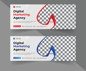 Digital marketing social media cover ads banner template design