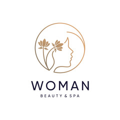 Woman beauty logo design with nature concept