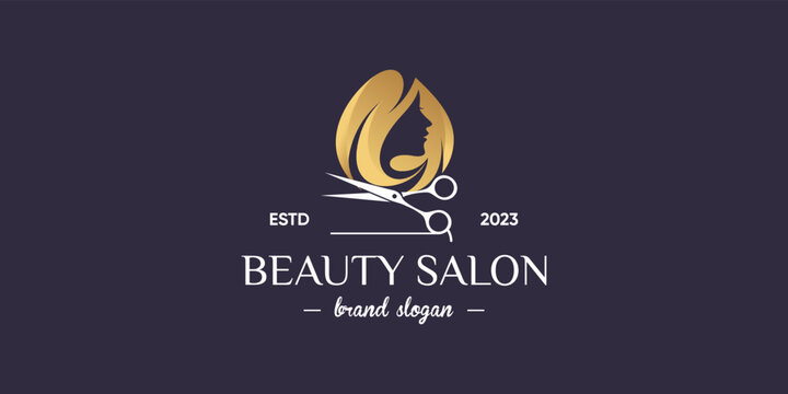 Woman logo design with beauty salon concept
