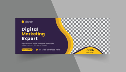 Digital marketing agency social media cover template design 