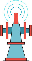 radio mast and network tower icon illustration