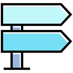 blue street signage and signpost icon illustration