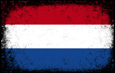 old dirty grunge vintage netherlands national flag illustration