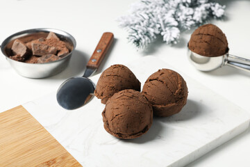 Concept of delicious food, ice cream, close up